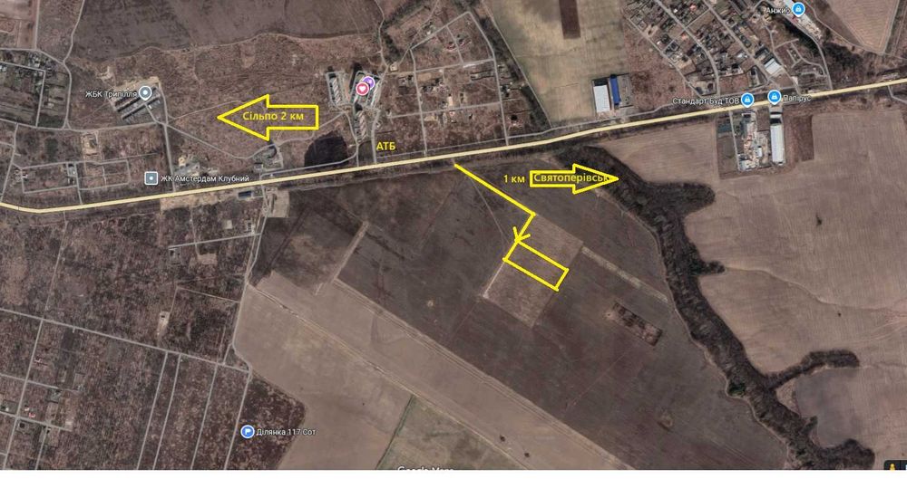 Ділянка 1 га під забудову, таун-хаус,  малоповерховий будинок