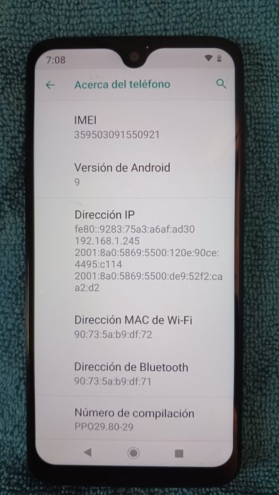 Motorola G7 de 64Gb, para desocupar