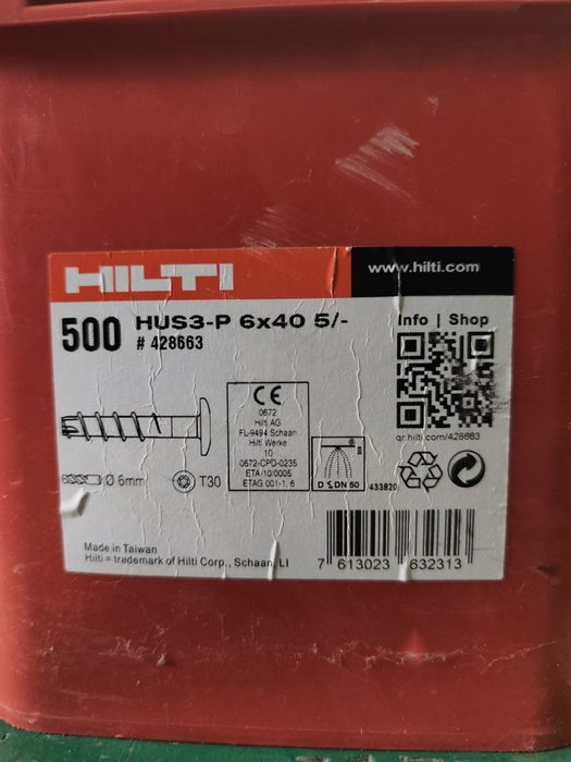 Hilti HUS3-P 6x40 Kołek Kotwa do betonu