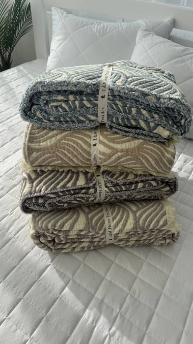 Муслінове органічне покривало на ліжко євро муслиновое покрывало