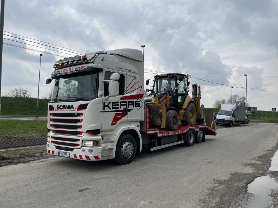 Transport niskopodwoziowy - maszyny ciężkie, budowlane, konstrukcje.