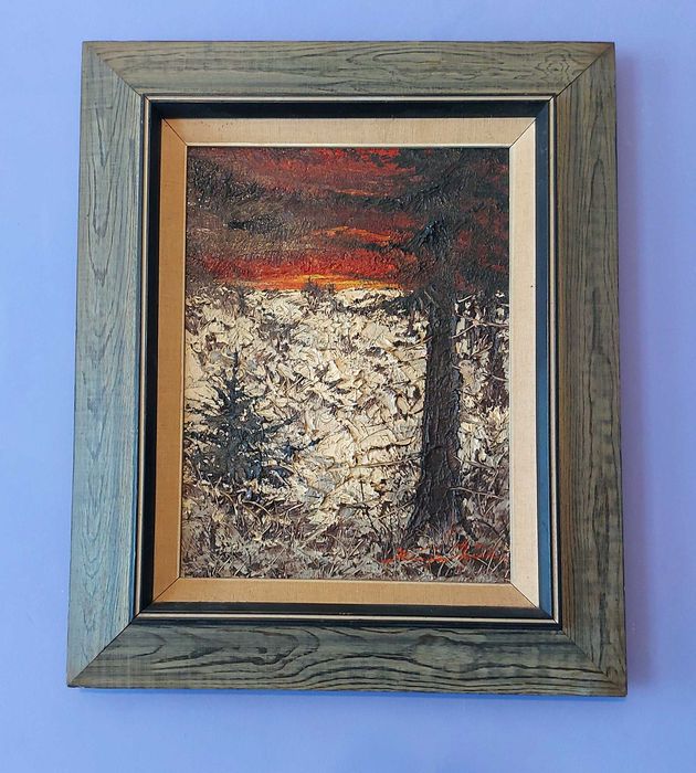 KRISTIAN BJULVER 1910 Stary Obraz Olejny Oryginał Impresjonizm