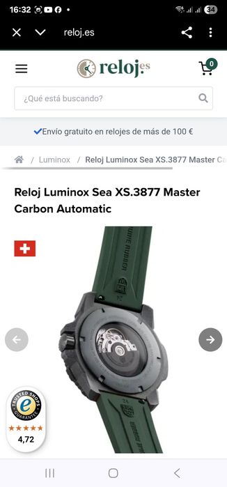 Часы мужские Reloj Luminox Sea XS.3877 Master Carbon Automatic