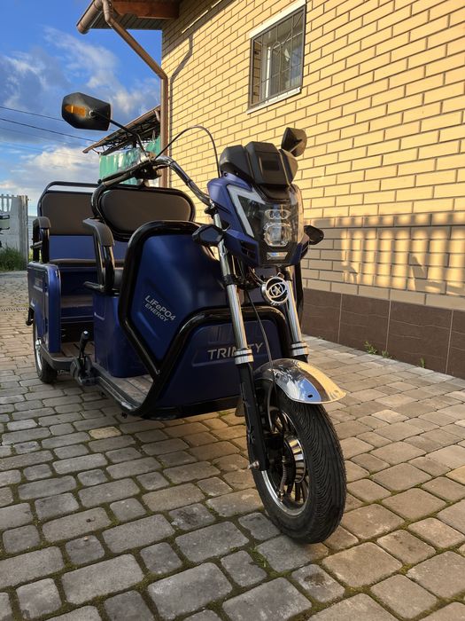 Електричний вантажний трицикл ID TAKSA 1500W-72V-20Ah LiFePO4 шини 10"/10" Aba-Opt