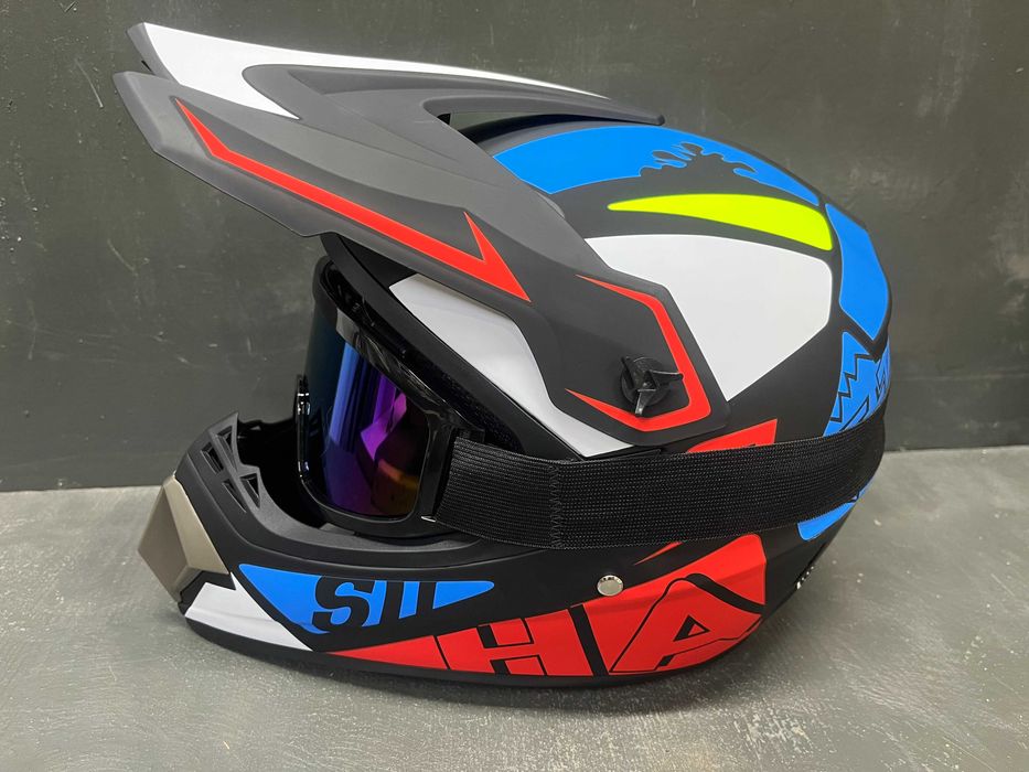 Шолом, шлем кросс ендуро із окулярами