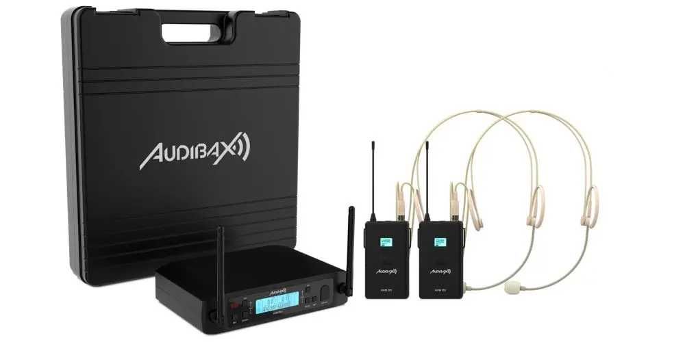 Audibax AWM 203 – Sistema de Microfone Profissional Sem Fios Duplo UHF