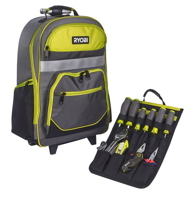Рюкзак для інструменту RYOBI RSSBP2, 25л, на коліщатках, телескопічне руків'я, поліестер 600D