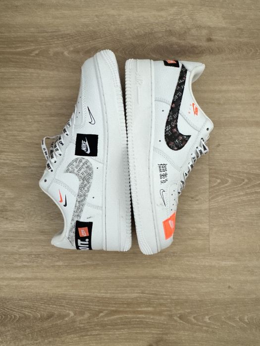 Nike Air Force 1 Just Do It White/Black/Orange – Novas