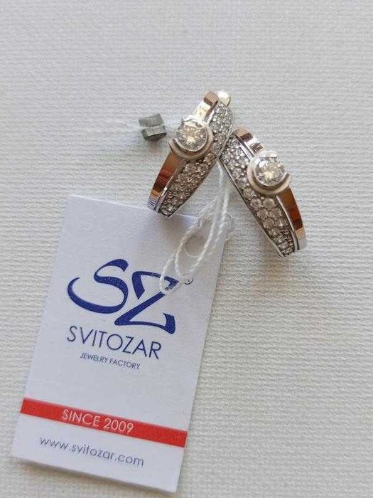 Сережки срібло 925 ДСТУ + золото 375 ДСТУ, серьги, україна
