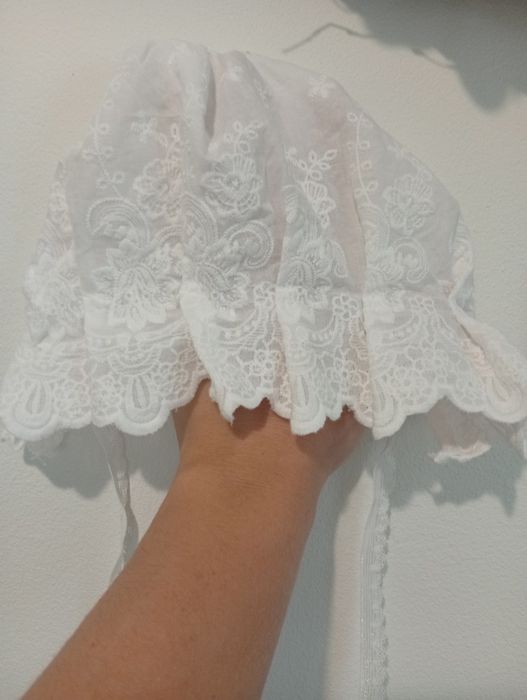 Ubranko na chrzest 68 vintage sukienka płaszczyk bonetka