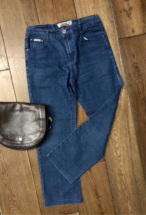 Jeansy z wysokim stanem rozmiar 34 bawełna 100%