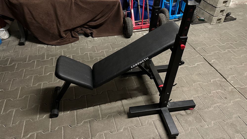 Zestaw 151.5kg Ławka hantle gryf prosty  obciążenie siłownia ławeczka