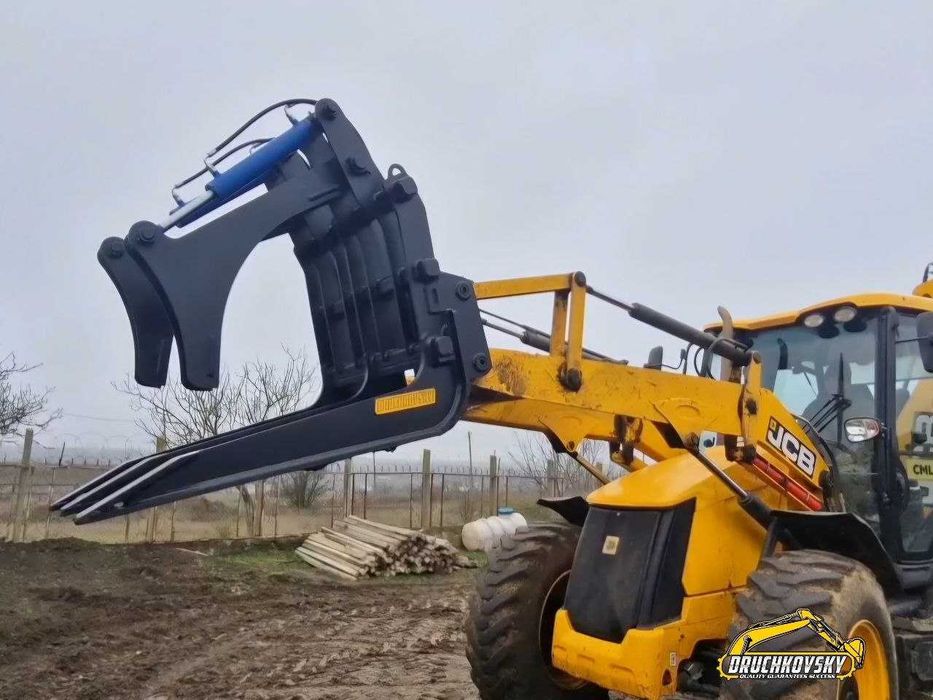 Гідравлічний захват на навантажувач | Вила | Захват для деревини,