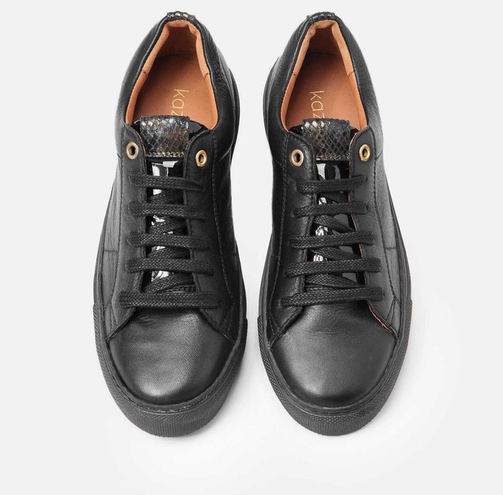 nowe Kazar damskie sneakersy rozm 39 skóra naturalna, czarne