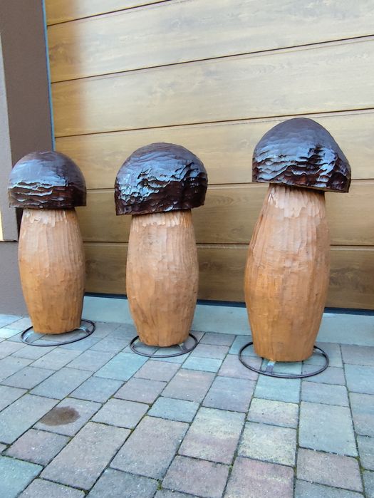 Dekoracje ogrodowe, grzyby z drewna do ogrodu lub na taras