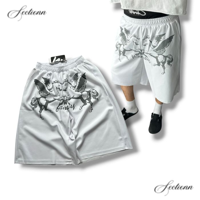 Baggy white y2k jaded london racer type sweatshorts opium balenci archive sk8 skater baggy широкі оверсайз білі спортивні шорти баггі архив опиум
