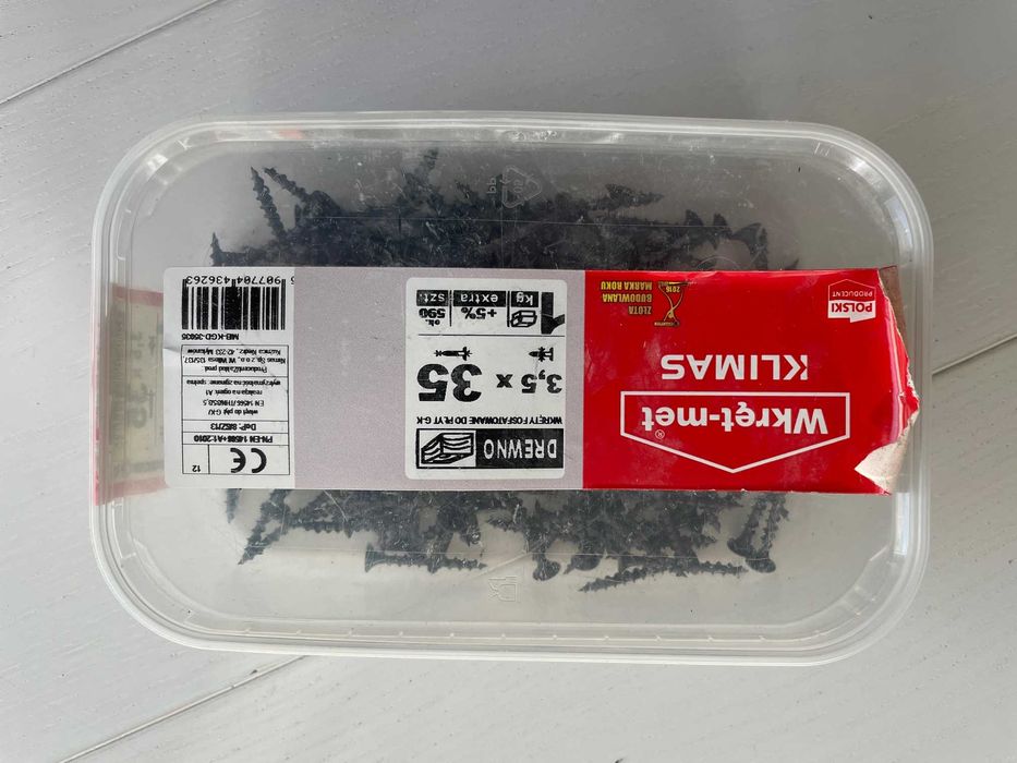 Wkręty do drewna czarne fosfatowane KLIMAS 3,5x35 232 sztuki