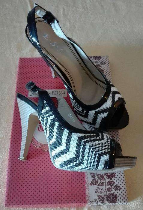 Black and White Sandals, Size 37