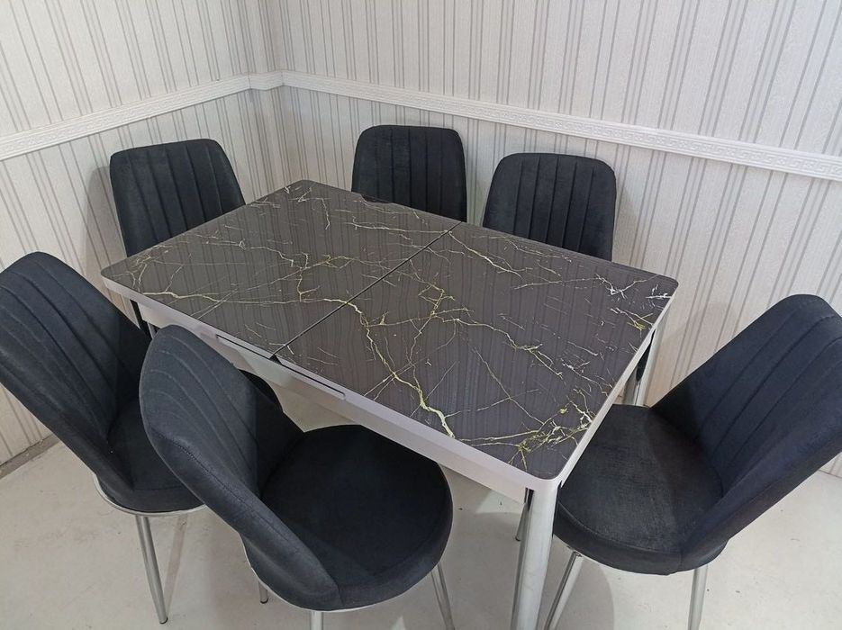 Обеденный кухонный раскладной стол со стульями Обідній кухонний стіл