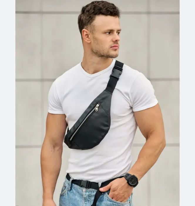 Сумка, бананка чорна унісекс