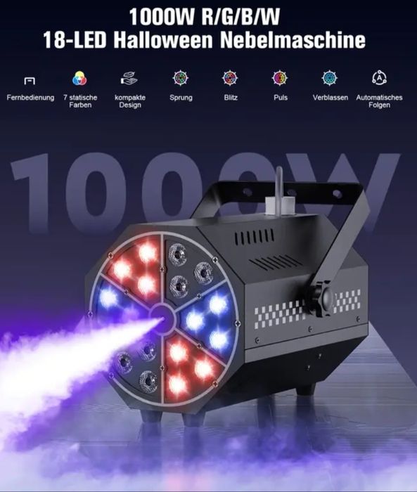 Máquina de fumo RGB 1000W c/18 leds