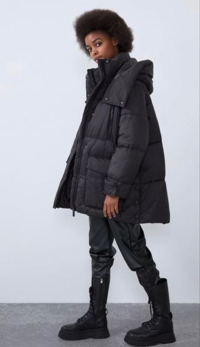 Пухова куртка зара. Пуховик zara. Зимова тепла куртка