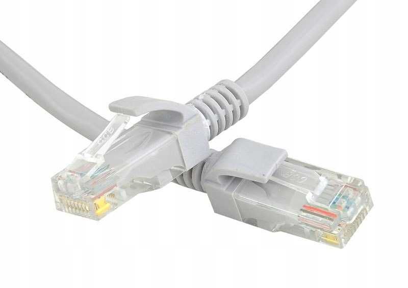 2x Patchcord kabel sieciowy U/UTP 5e Martom RJ45 / RJ45 15 m szary