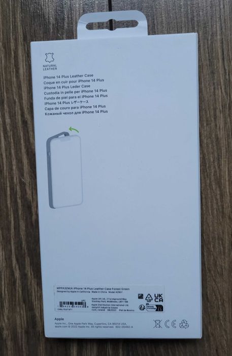 Apple etui plecki do iPhone 14 Plus z MagSafe zielone skórzane NOWE