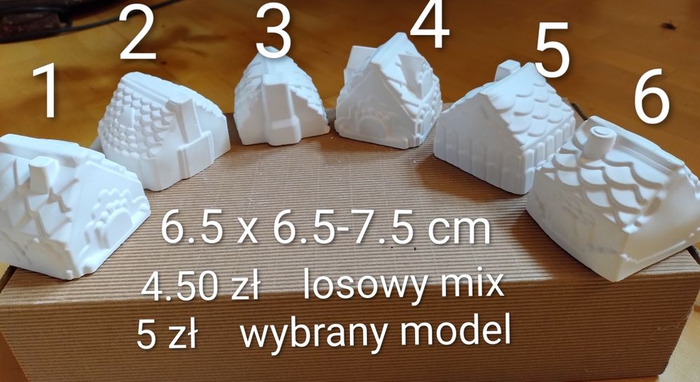 Gipsowe domki do malowania 10 sztuk