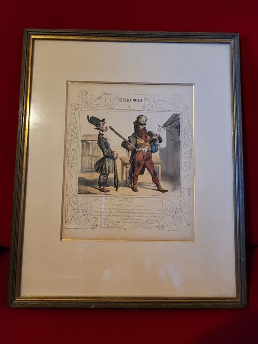 Dyptyk oryginalnych XIX wiecznych litografii  Honore Daumiera