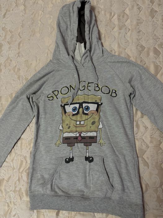 Толстовка Pull&Bear, размер S, с Губкой Бобом, толстовка сіра розмір С