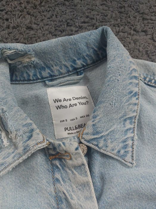 Kurtka katana jeansowa dżins oversize pull and bear