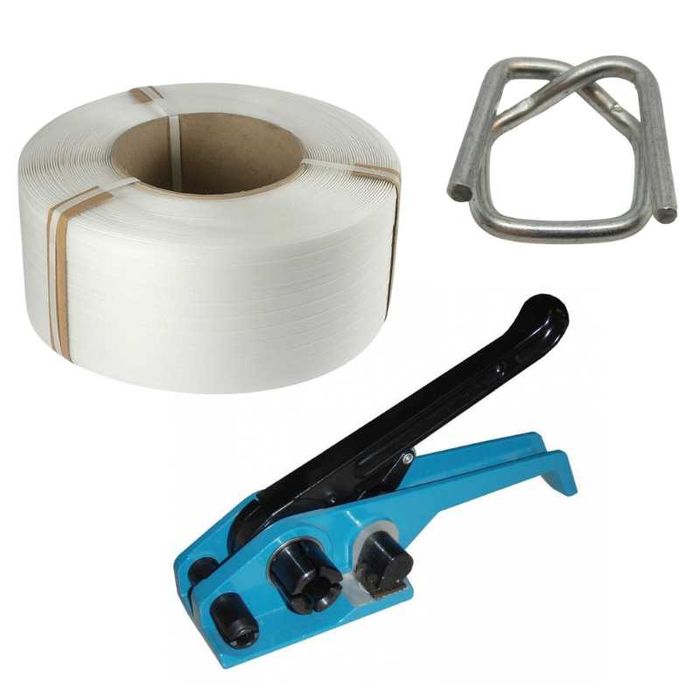 ZESTAW Taśma PP/PET 16/19mm +ZAPINKI+ Napinacz/BANDOWNICA do spinania