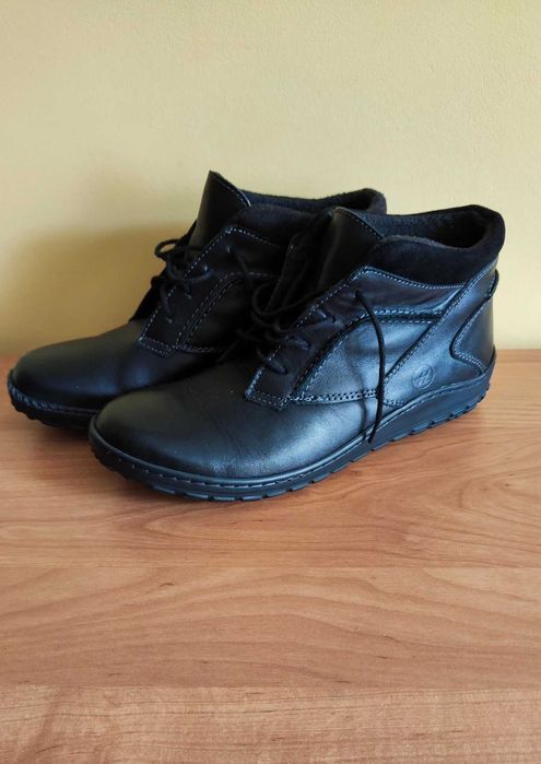 Nowe buty damskie Helios Komfort rozmiar 38-czarne, naturalna skóra