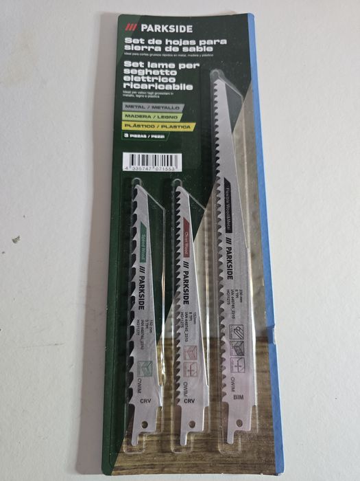 Conjunto de lâminas de serra sabre parkside