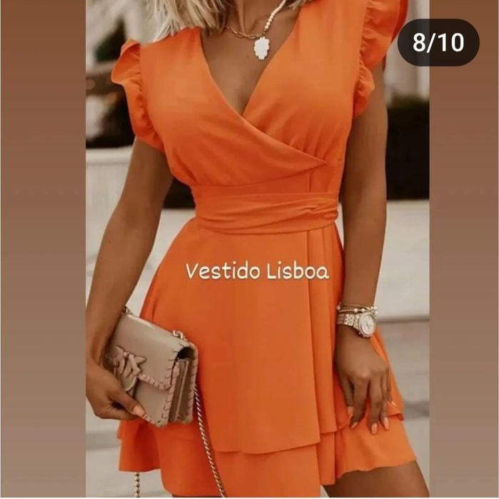 Vestido laranja em excelente estado