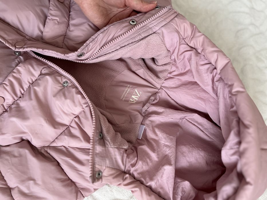 Куртка пуфер zara 92 рожева