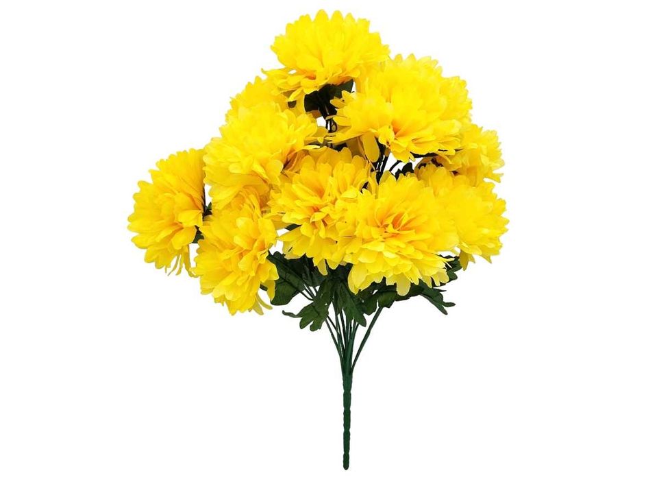 Sztuczne chryzantemy bukiet chryzantem chryzantema sztuczna żółta 14x
