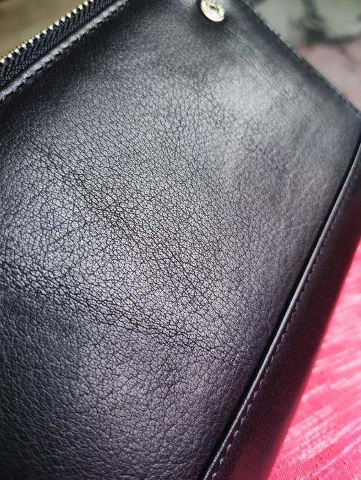 Кожаный кошелек (гаманець) универсальный. Цвет - Черный