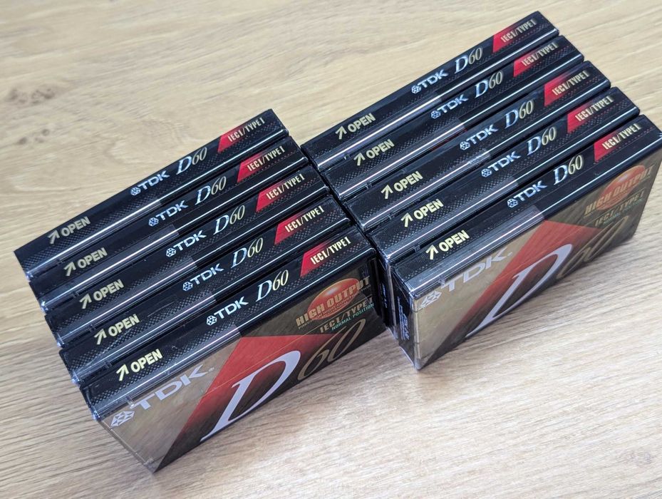 Аудіокасети TDK D60 High Output USA лот 10 штук