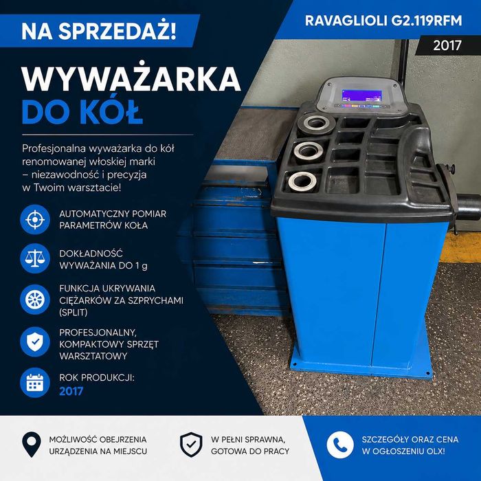 Wyważarka do kół Ravaglioli G2.119RFM / 2017