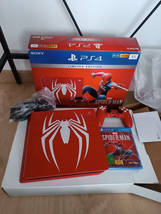 PS4 Spider-Man Limited Edition 1TB+Caixa+Jogo+Comando Original - otima