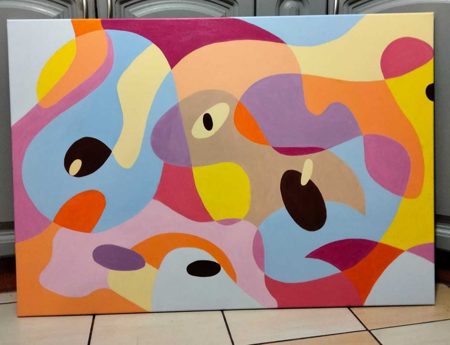 Obraz ręcznie malowany -abstrakcja 70x100