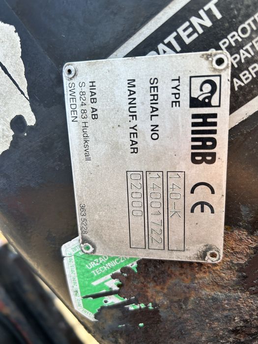 Hiab 140k dzwig zuraw budowlany chwytak do palet