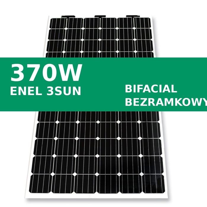 Totalna wyprzedaż: Paleta 26 szt Paneli fotowoltaicznych Enel 370W 3S Dual 72N bifacialny bezramkowy wysoka wydajnosc