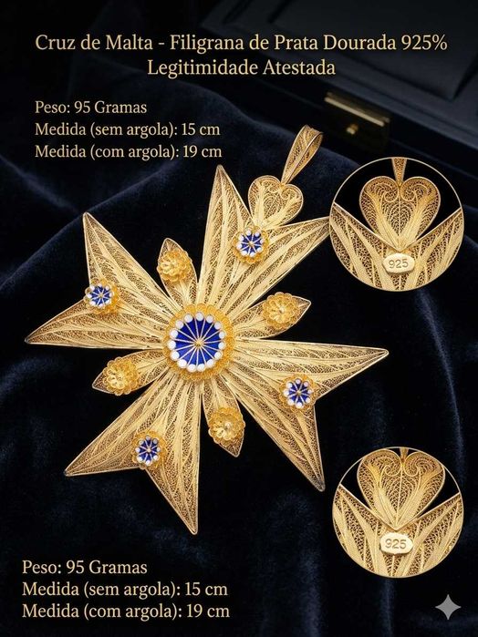 Filigrana Portuguesa cruz de malta