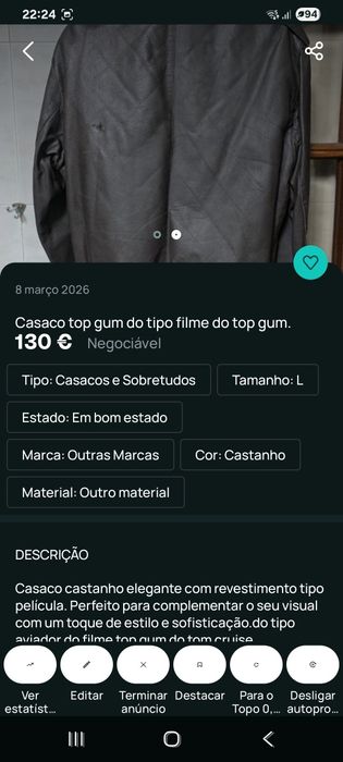 Casaco icónico  do tipo filme top gum de pele  de Madrid