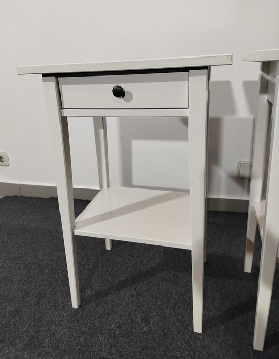 2x Mesa de Cabeceira Branco 46x35 cm HEMNES Ikea Usado