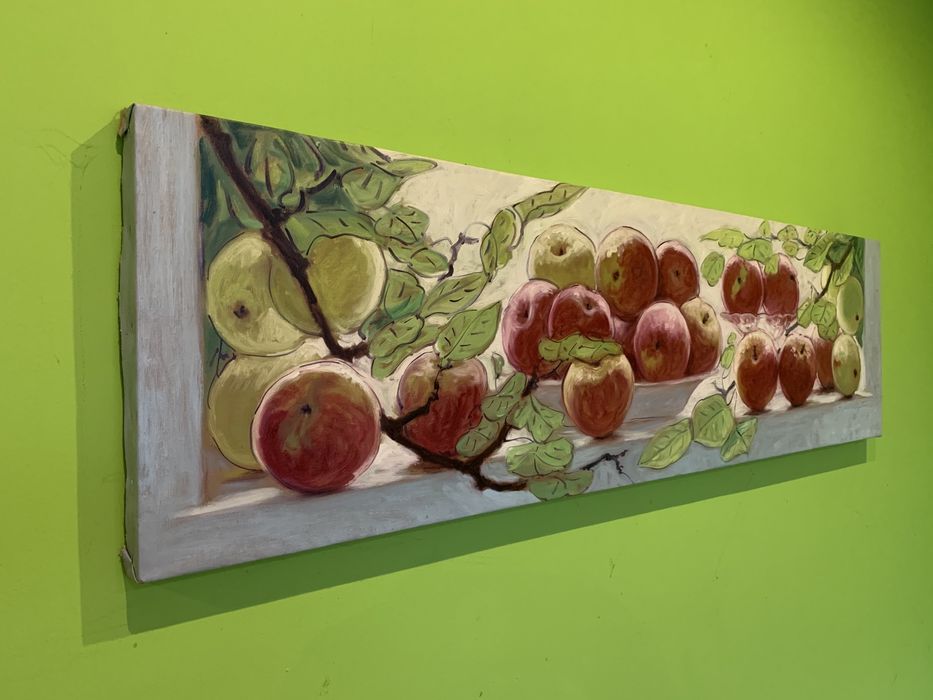 Obraz olejny na płótnie 128x35 Kapłański motyw owoce jabłk