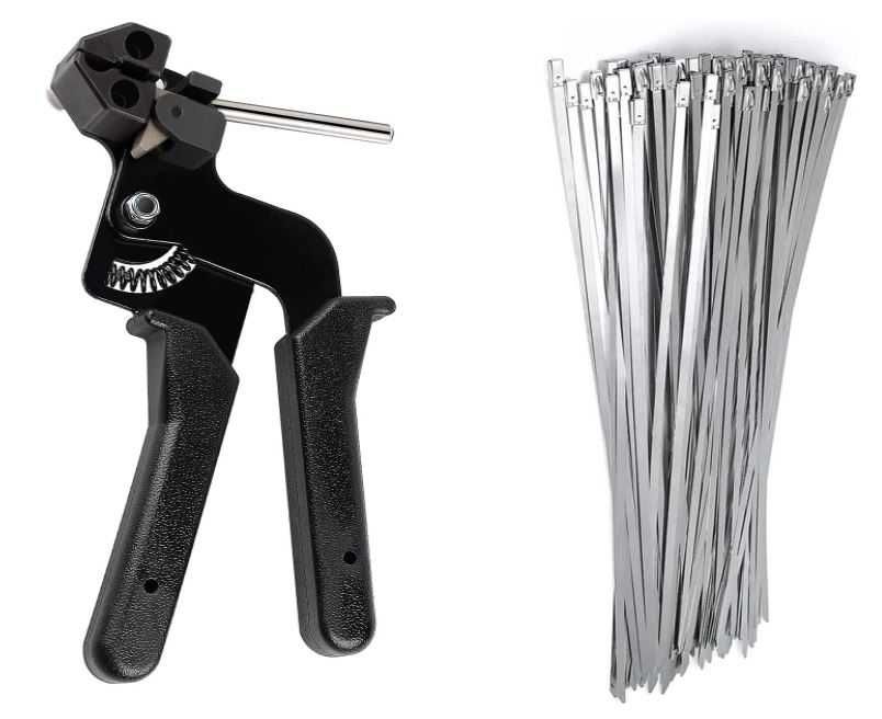 Zaciskarka do opasek kablowych ze stali nierdzewnej, opaski 4,6x300mm,